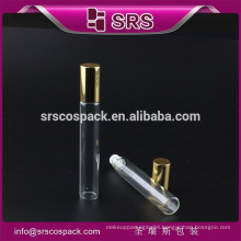 SRS PACKAGING glass roll on bottle , transparent color cosmetic glass bottle 10ml for essential oils